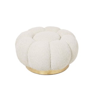 Pouf en tissu bouclé en forme de fleur D65 - HELLIN