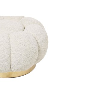 Pouf en tissu bouclé en forme de fleur D65 - HELLIN