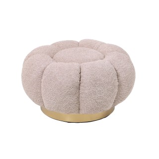 Pouf en tissu bouclé en forme de fleur D65 - HELLIN