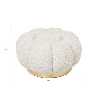 Pouf en tissu bouclé en forme de fleur D65 - HELLIN