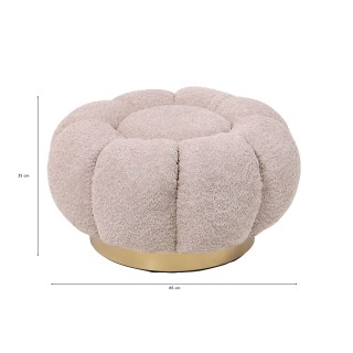 Pouf en tissu bouclé en forme de fleur D65 - HELLIN