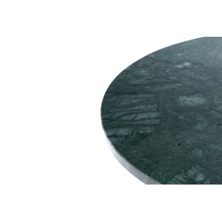 Bout de canapé tulipe en métal doré et marbre vert D55 -HELLIN