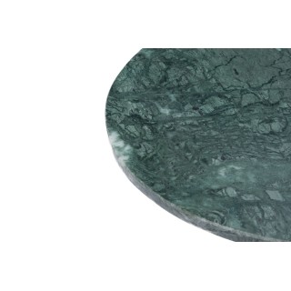 Bout de canapé tulipe en métal doré et marbre vert D46 -HELLIN