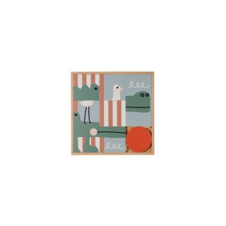 Tableau en bois taquin enfant Crocodile  48 x 48  Caïman - HELLIN