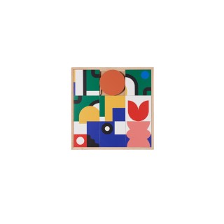 Tableau en bois explosion de couleurs  48 x 48 Montis- HELLIN