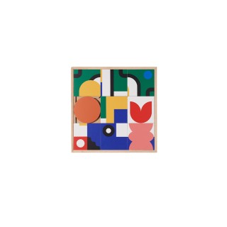 Tableau en bois explosion de couleurs  48 x 48 Montis- HELLIN