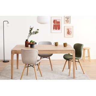 Chaise bois de chêne et tissu coloré : style scandinave | Hellin