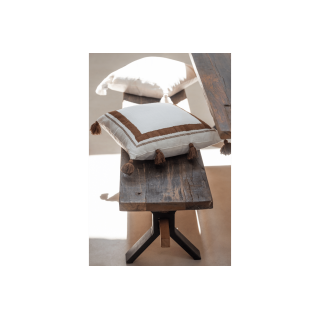 Banc de ferme industriel en bois et pieds croisés métal L180 - HELLIN