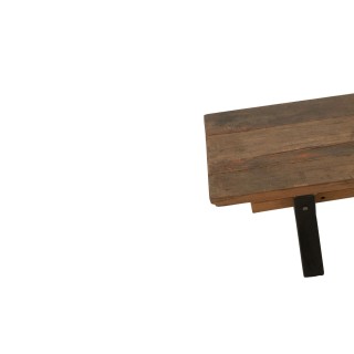 Banc de ferme industriel en bois et pieds croisés métal L180 - HELLIN