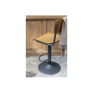 Chaise de bar écolier en bois et en métal (lot de 2) - HELLIN