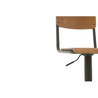 Chaise de bar écolier en bois et en métal (lot de 2) - HELLIN