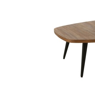 Table basse ovale en teck recyclé brossé et en métal L120 - HELLIN