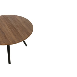 Tables basses gigognes rondes en teck recyclé et métal (set de 4) -HELLIN