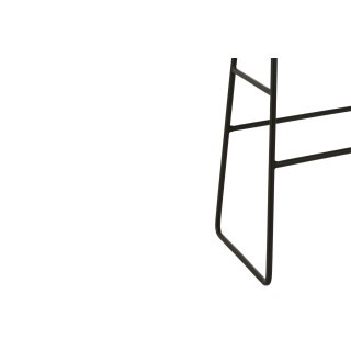 Tabouret de bar en teck recyclé brossé et en métal (lot de 2) -HELLIN