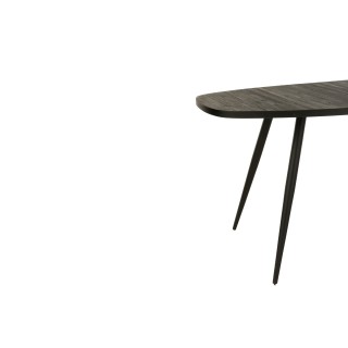 Table à manger ovale en teck recyclé brossé et en métal L200 -HELLIN