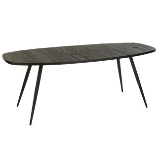 Table à manger ovale en teck recyclé brossé et en métal L200 -HELLIN