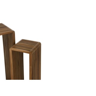 Sellette gigogne carrée en teck recyclé L34 (set de 2) - HELLIN