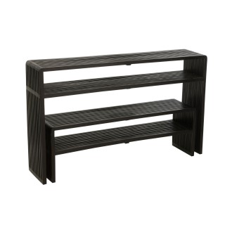 Console gigogne à double plateau en teck recyclé (set de 2) -HELLIN