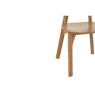 Chaise de salle à manger en teck naturel et rotin (lot de 2) - HELLIN