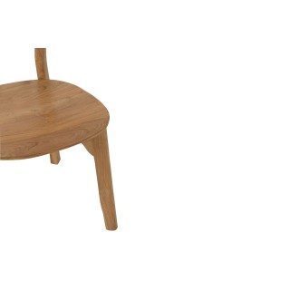 Chaise de salle à manger en teck naturel et rotin (lot de 2) - HELLIN