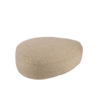 Pouf en forme de galet en laine beige uni L90 - HELLIN