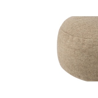 Pouf en forme de galet en laine beige uni L90 - HELLIN