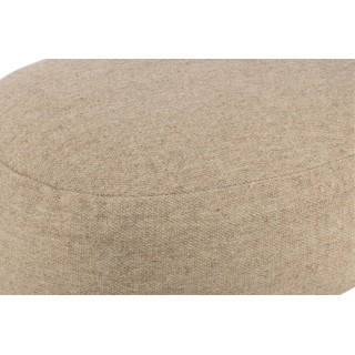 Pouf en forme de galet en laine beige uni L90 - HELLIN