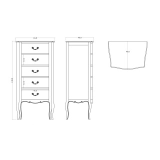Chiffonnier en bois 5 tiroirs Apollonia - Hellin