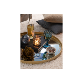 Miroir rond en métal doré à bord haut D60 - PAKO