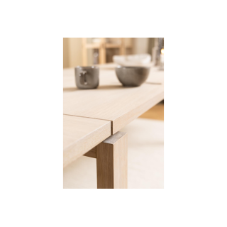 Table rectangulaire extensible en chêne blanchi L200/300 - HELLIN