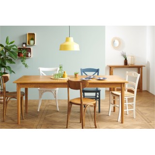 Chaise paille et bois laqué blanc Silva | Hellin