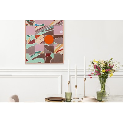 Tableau en bois taquin originale  63 x 78 Paysage intérieur - HELLIN