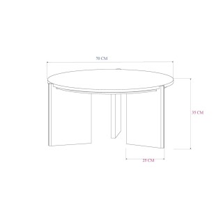Table basse ronde en bois et en marbre D70 VALDEZ - HELLIN