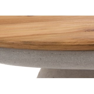 Table basse organique ovale en composite et teck L94 YUKON - HELLIN