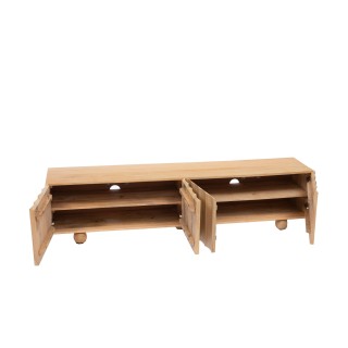 Meuble TV en manguier 4 portes et 2 tablettes L180 DOVE - HELLIN