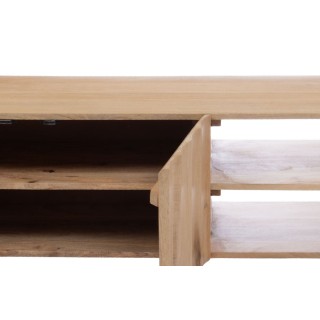 Meuble TV en manguier 2 portes 1 tablette 2 niches L135 - HELLIN