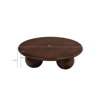 Table basse ronde ethnique en manguier D90 KANO - HELLIN