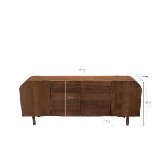 Buffet de salle à manger en manguier 4 portes L180 DOTS - HELLIN