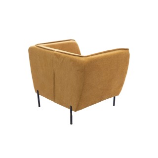 Fauteuil de salon 1 place jaune et piétement noir DIJON - HELLIN