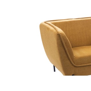 Fauteuil de salon 1 place jaune et piétement noir DIJON - HELLIN