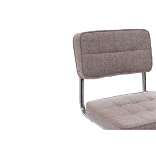 Chaise de salle à manger pied luge chromé et tissu (lot de 4) AMELIE - HELLIN