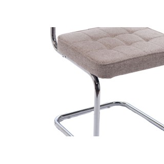 Chaise de salle à manger pied luge chromé et tissu (lot de 4) AMELIE - HELLIN