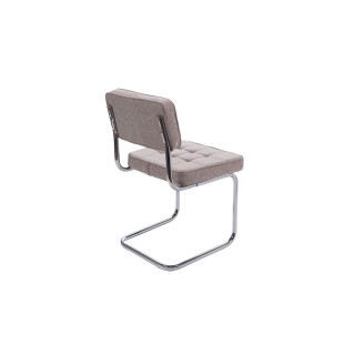 Chaise de salle à manger pied luge chromé et tissu (lot de 4) AMELIE - HELLIN