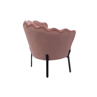 Fauteuil en velours côtelé et pieds en métal noir ARUM - HELLIN