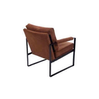 Fauteuil à accoudoirs en métal et velours côtelé INDY - HELLIN