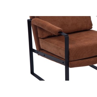 Fauteuil à accoudoirs en métal et velours côtelé INDY - HELLIN