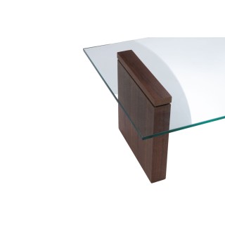Table basse rectangulaire en bois et en verre L120 ELLY - HELLIN