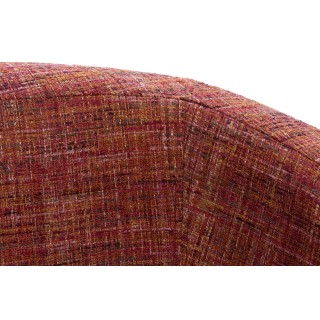 Fauteuil rétro en tissu chiné et piétement en bois DAGOBERT - HELLIN