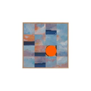 Tableau en bois taquin œuvre originale  63 x 63 - NUAGES