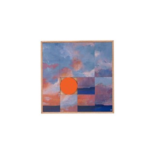 Tableau en bois taquin œuvre originale  63 x 63 - NUAGES